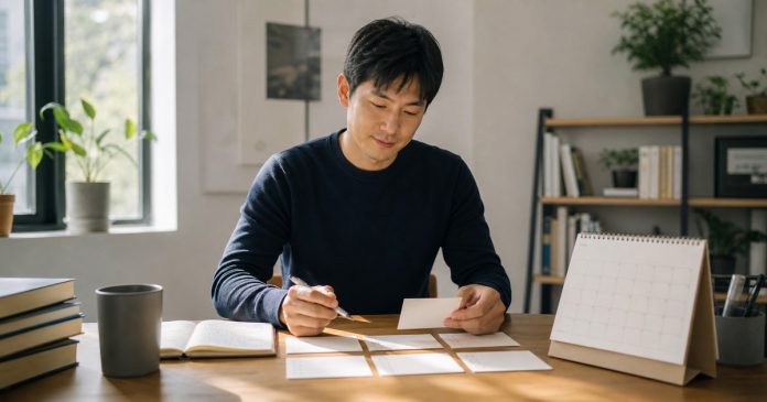 Person turning reading notes into a practical action plan